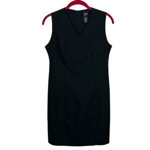 Vintage Y2K Gap Dress Women Size 1 Small Black Sheath Mini Office Siren Career